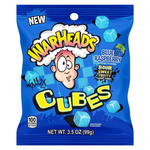 Warheads Blue Raspberry Cubes Peg Bags